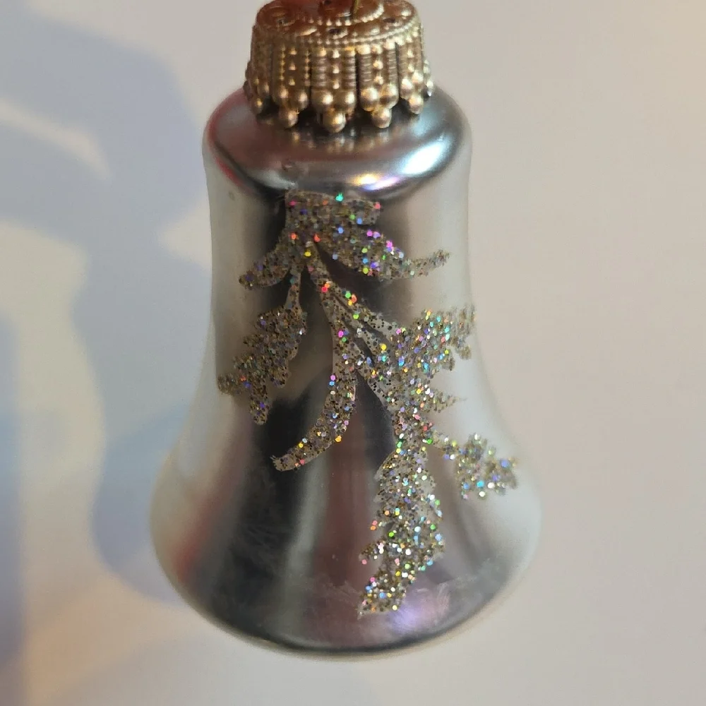 Vintage Silver Bell Ornaments Set Of 4